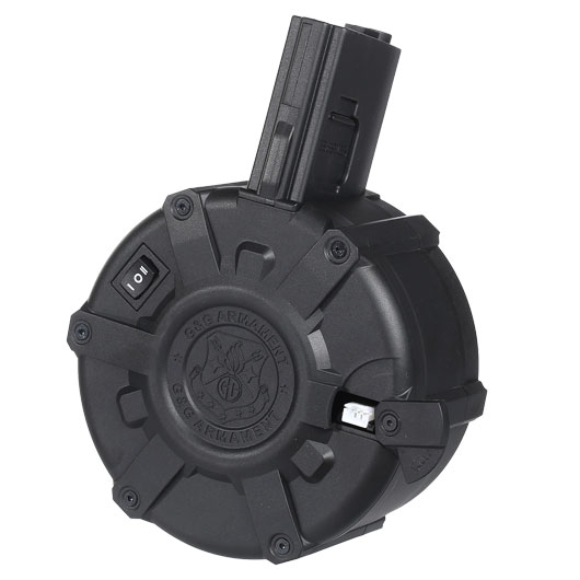 G&G M4 / M16 Auto-Winding Trommelmagazin Hi-Cap 2300 Schuss inkl. LiPo-Akku schwarz Bild 2