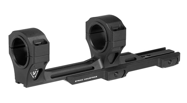 Strike Industries CNC 7250 Aluminium ASM Adjustable Scope Mount zweiteilig f. 20 - 22mm Schienen schwarz Bild 2