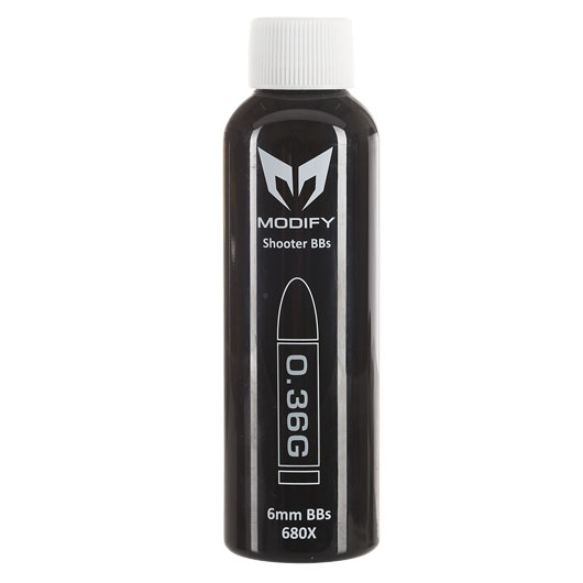 Modify Shooter Precision BIO BBs 0.36g 680er Flasche grau-weiss