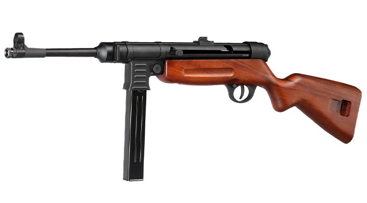SRC MP41 Maschinenpistole Vollmetall CO2 BlowBack 6mm BB schwarz - Echtholz-Version