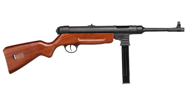 SRC MP41 Maschinenpistole Vollmetall CO2 BlowBack 6mm BB schwarz - Echtholz-Version Bild 2