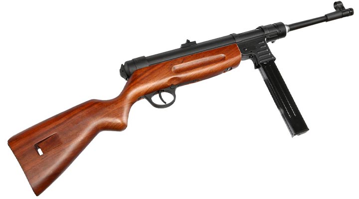 SRC MP41 Maschinenpistole Vollmetall CO2 BlowBack 6mm BB schwarz - Echtholz-Version Bild 4