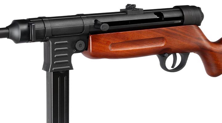 SRC MP41 Maschinenpistole Vollmetall CO2 BlowBack 6mm BB schwarz - Echtholz-Version Bild 6