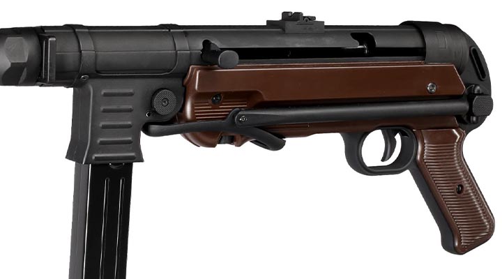 SRC MP40 Airsoft Vollmetall CO2 BlowBack 6mm BB schwarz / braun - World War 2 Deluxe Edition Bild 7