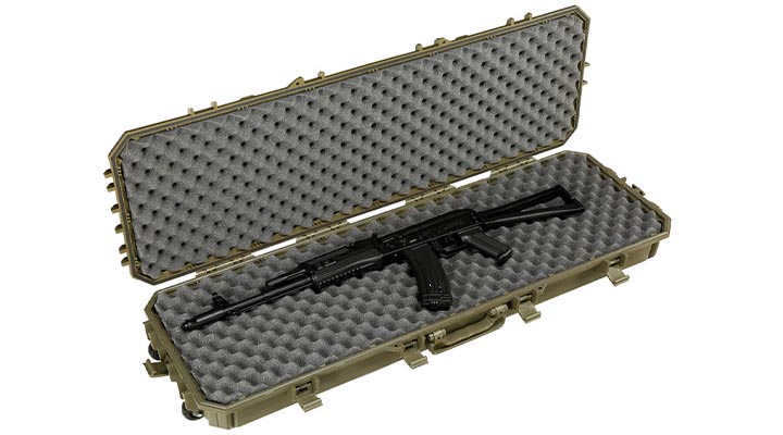 Versandrcklufer SRC Sniper Hard Case Waffenkoffer / Trolley 115 x 40 x 16 cm Waben-Schaumstoff Desert Tan Bild 4