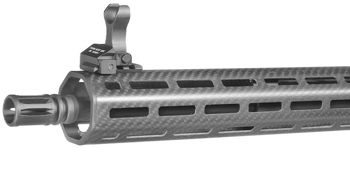 King Arms / EMG Lancer Systems L15 Defense 15 Zoll Vollmetall S-AEG 6mm BB schwarz - Real Carbon Version Bild 6