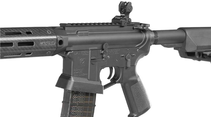 King Arms / EMG Lancer Systems L15 Defense 12 Zoll Vollmetall S-AEG 6mm BB schwarz - Real Carbon Version Bild 7