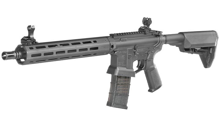 King Arms / EMG Lancer Systems L15 Defense 12 Zoll Vollmetall S-AEG 6mm BB schwarz - Aluminium Version
