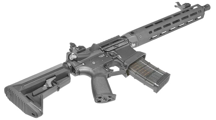 King Arms / EMG Lancer Systems L15 Defense 12 Zoll Vollmetall S-AEG 6mm BB schwarz - Aluminium Version Bild 4