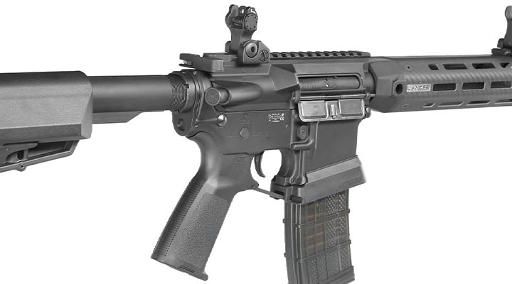 King Arms / EMG Lancer Systems L15 Defense 8 Zoll Vollmetall S-AEG 6mm BB schwarz - Real Carbon Version Bild 8