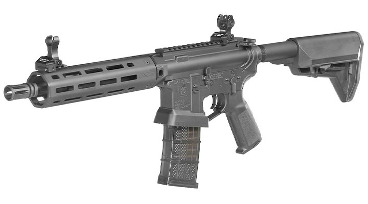 King Arms / EMG Lancer Systems L15 Defense 8 Zoll Vollmetall S-AEG 6mm BB schwarz - Aluminium Version