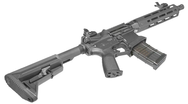 King Arms / EMG Lancer Systems L15 Defense 8 Zoll Vollmetall S-AEG 6mm BB schwarz - Aluminium Version Bild 5