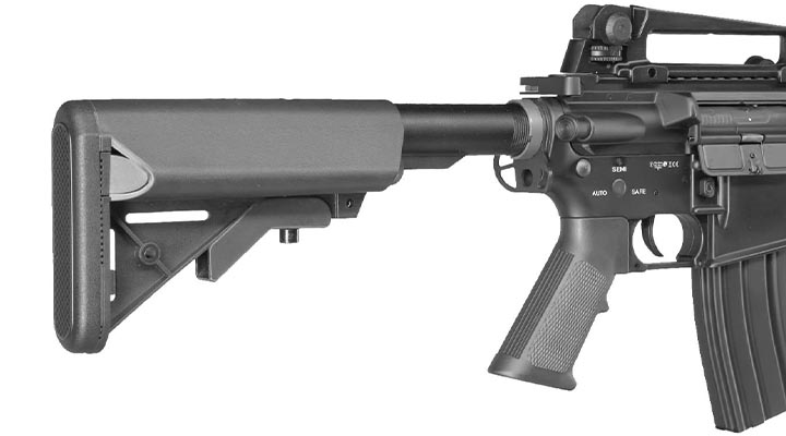 E&C M4 RIS Carbine inkl. M203 Grenade Launcher Vollmetall QD-1.5 Gearbox S-AEG 6mm BB schwarz Bild 11
