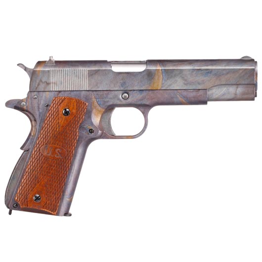 Cybergun / AWC Auto-Ordnance 1911 Vollmetall GBB 6mm BB Marple Pattern - Echtholzgriffschalen Bild 3
