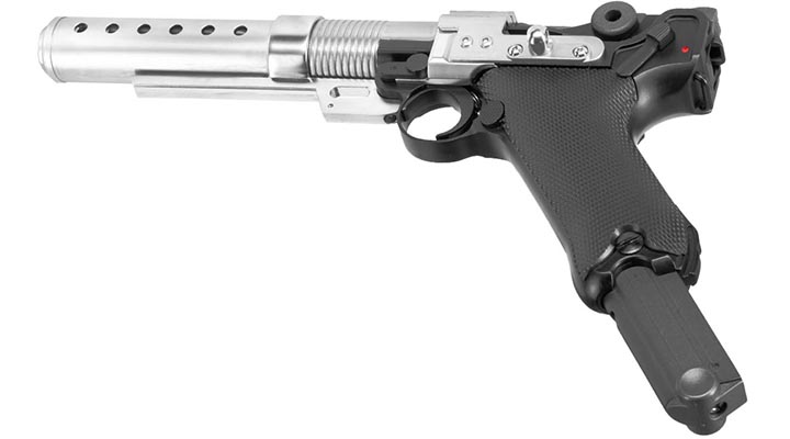 AWC A-180 Rebel Custom Blaster / P08 6 Zoll Vollmetall Gas-Blow-Back 6mm BB schwarz Bild 5