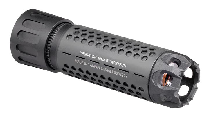 Acetech Predator MKIII Suppressor mit Bifrost M Multi-Color Flame Effect Flasher Unit inkl. Akku + Flash-Hider 14mm- schwarz Bild 1