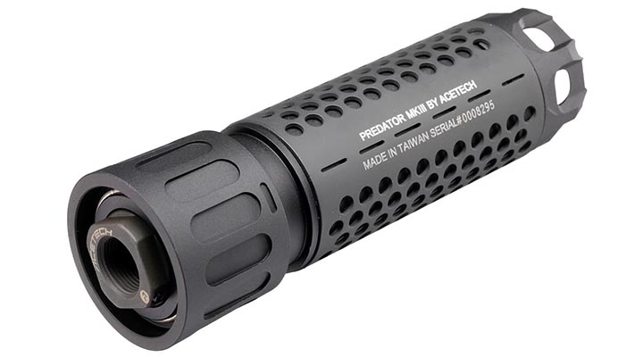 Acetech Predator MKIII Suppressor mit Blaster MS Flame Effect Flasher Unit inkl. Akku + Flash-Hider 14mm- schwarz Bild 4