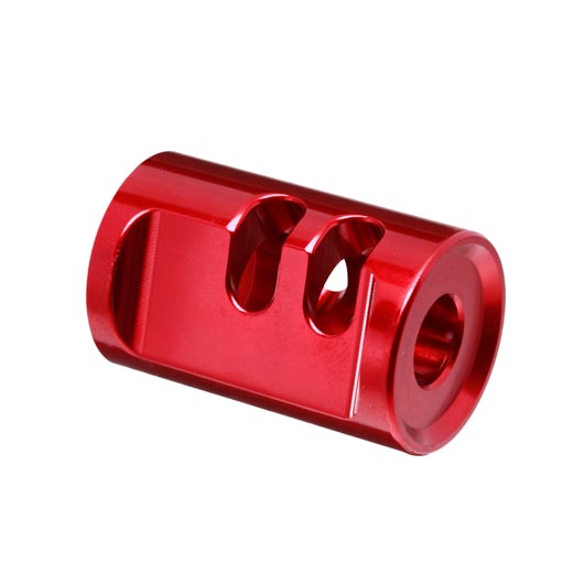 TTI Airsoft CNC Aluminium Compensator Type-A f. Pistolen mit 14mm- Auengewinde rot Bild 2