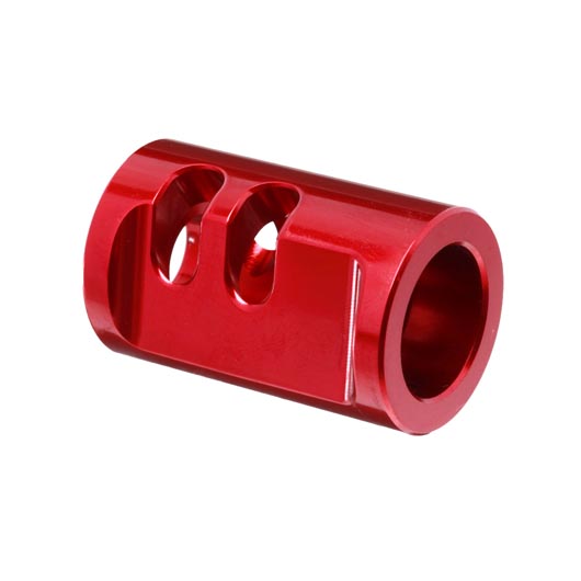 TTI Airsoft CNC Aluminium Compensator Type-A f. Pistolen mit 14mm- Auengewinde rot Bild 4