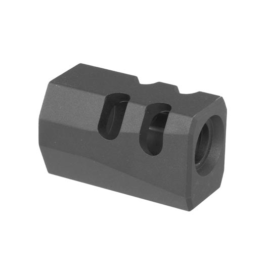 TTI Airsoft CNC Aluminium Compensator Type-B f. Pistolen mit 14mm- Auengewinde schwarz Bild 2