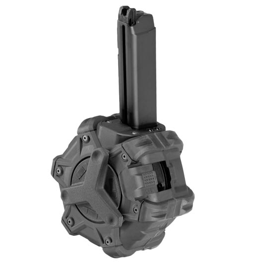 Wei-ETech G17 / G18 / G34 GBB Single Trommelmagazin Hi-Cap 350 Schuss Blackout schwarz