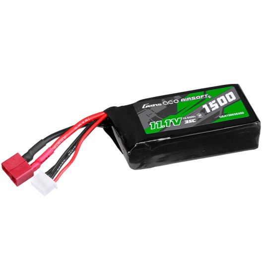 Gens Ace Airsoft LiPo Akku 11,1V 1500mAh 35C / 70C AN/PEQ Large-Type m. T-Stecker Anschluss