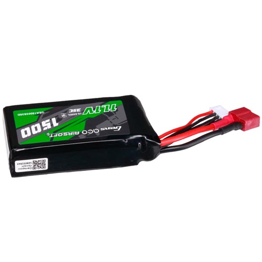 Gens Ace Airsoft LiPo Akku 11,1V 1500mAh 35C / 70C AN/PEQ Large-Type m. T-Stecker Anschluss Bild 2