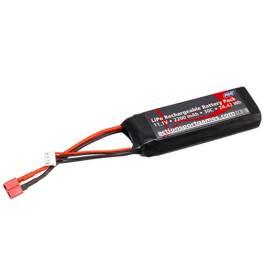 ASG LiPo Akku 11,1V 2200mAh 30C Small-Type m. T-Stecker Anschluss Bild 2