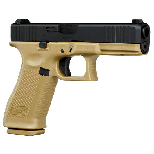 Glock 17 Gen. 5 Airsoftpistole mit Metallschlitten GBB 6mm BB schwarz / coyote French Army Edition Bild 7