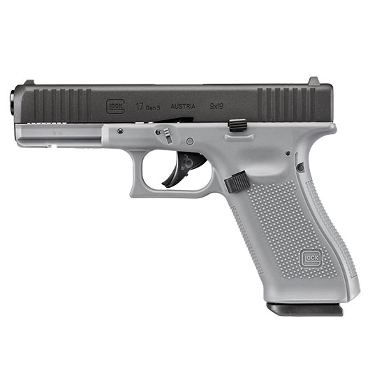Glock 17 Gen. 5 Airsoft mit Metallschlitten CO2 BlowBack 6mm BB schwarz / Tungsten Grey Bild 1