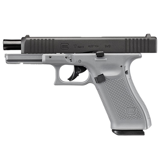 Glock 17 Gen. 5 Airsoft mit Metallschlitten CO2 BlowBack 6mm BB schwarz / Tungsten Grey Bild 2