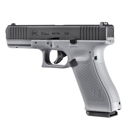Glock 17 Gen. 5 Airsoft mit Metallschlitten CO2 BlowBack 6mm BB schwarz / Tungsten Grey Bild 8
