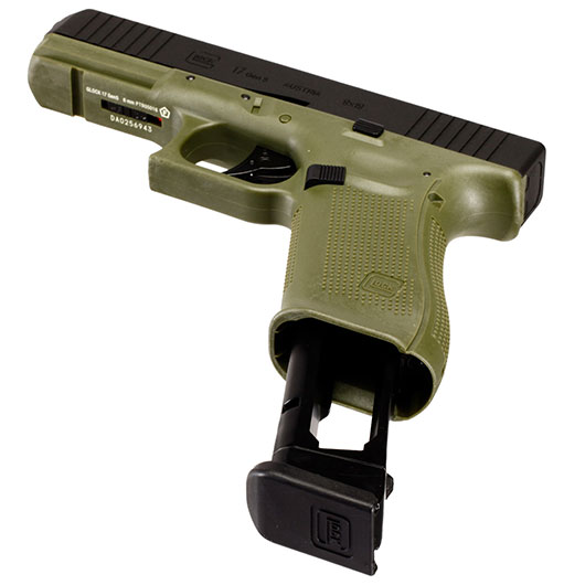 Glock 17 Gen. 5 Airsoft mit Metallschlitten CO2 BlowBack 6mm BB schwarz / Battlefield Green Bild 5