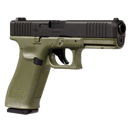Glock 17 Gen. 5 Airsoft mit Metallschlitten CO2 BlowBack 6mm BB schwarz / Battlefield Green Bild 7