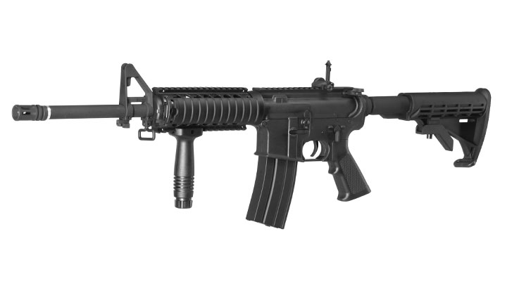 APS M4 RIS Carbine Kompetitor-Series eSilver Edge SDU-MosFet 2.0 AEG 6mm BB schwarz