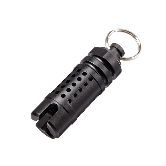 Matrix Hive CNC Aluminium Flash-Hider schwarz 14mm- mit Schlsselanhnger-Adapter