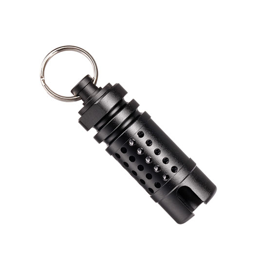 Matrix Hive CNC Aluminium Flash-Hider schwarz 14mm- mit Schlsselanhnger-Adapter Bild 5