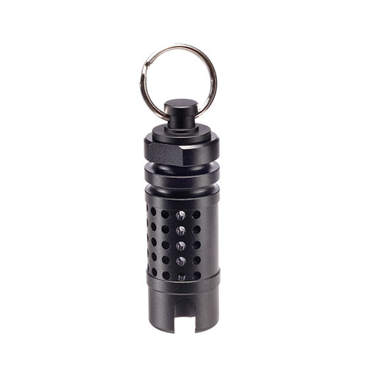 Matrix Hive CNC Aluminium Flash-Hider schwarz 14mm- mit Schlsselanhnger-Adapter Bild 6