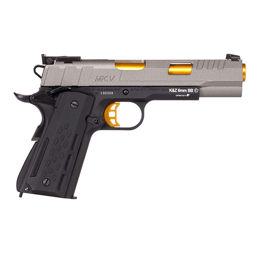 G&G GX45 MkV Airsoftpistole Vollmetall GBB 6mm BB grau inkl. Pistolenkoffer Bild 3