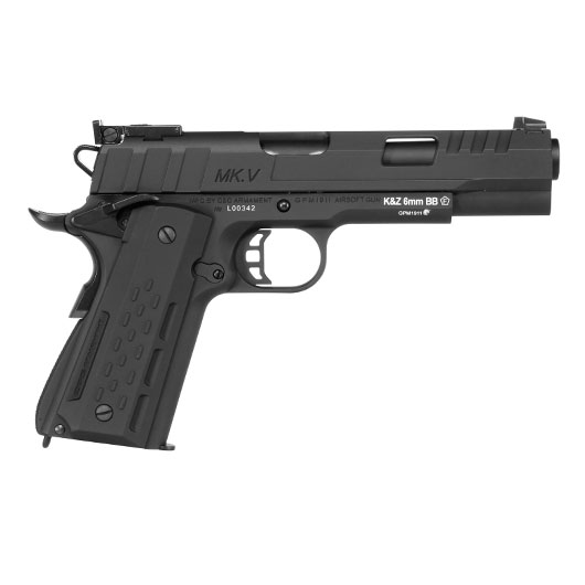 G&G GX45 MkV Airsoftpistole Vollmetall GBB 6mm BB schwarz inkl. Pistolenkoffer Bild 3