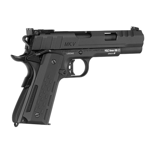 G&G GX45 MkV Airsoftpistole Vollmetall GBB 6mm BB schwarz inkl. Pistolenkoffer Bild 4