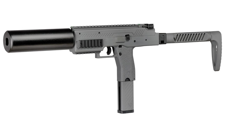 Vorsk VMP-1X PDW Polymer SMG GBB 6mm BB grau - Set mit Silencer / Ersatzmagazin