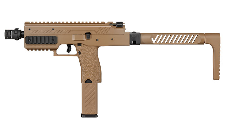 Vorsk VMP-1X PDW Polymer SMG GBB 6mm BB tan - Set mit Silencer / Ersatzmagazin Bild 2