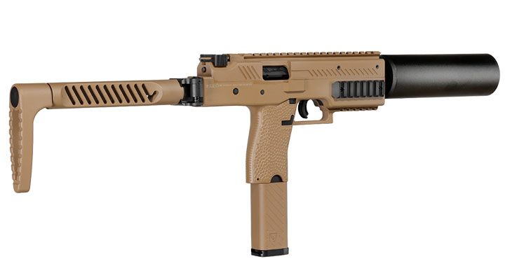 Vorsk VMP-1X PDW Polymer SMG GBB 6mm BB tan - Set mit Silencer / Ersatzmagazin Bild 4