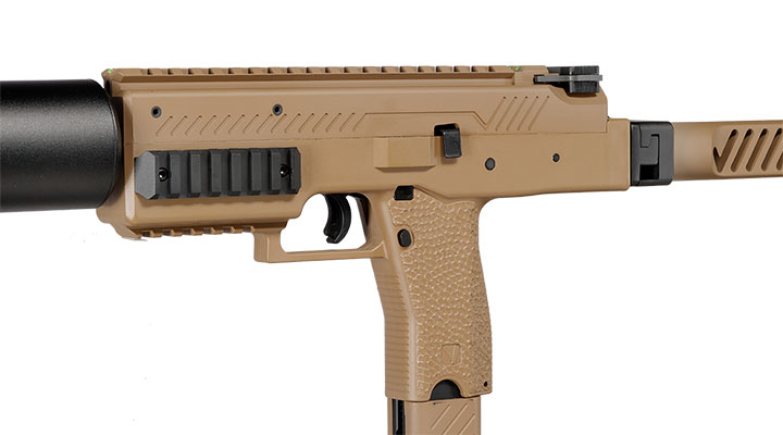 Vorsk VMP-1X PDW Polymer SMG GBB 6mm BB tan - Set mit Silencer / Ersatzmagazin Bild 9