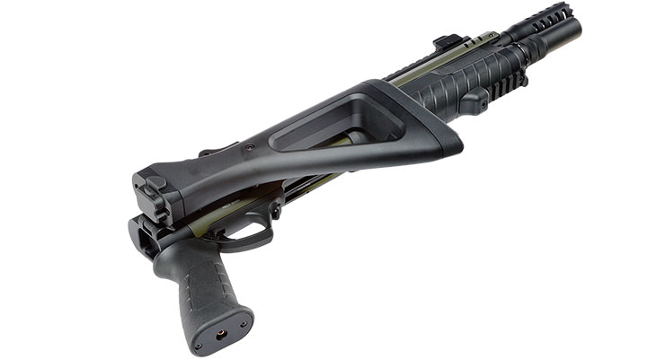 CYMA / BO Manufacture Fabarm STF12 Compact 11 Zoll Vollmetall Pump Action Gas Shotgun 6mm BB oliv Bild 5