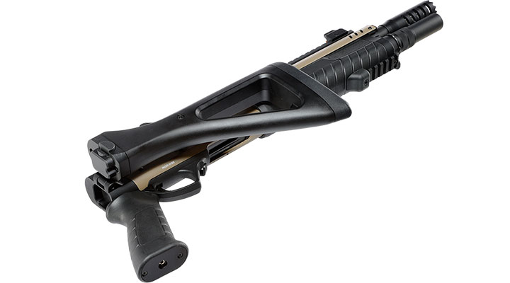CYMA / BO Manufacture Fabarm STF12 Compact 11 Zoll Vollmetall Pump Action Gas Shotgun 6mm BB Flat Dark Earth Bild 5