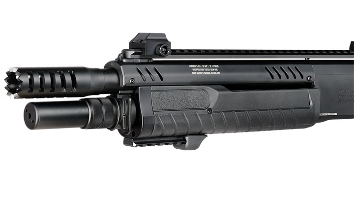 CYMA / BO Manufacture Fabarm STF12 Compact 11 Zoll Vollmetall Pump Action Gas Shotgun 6mm BB schwarz Bild 8