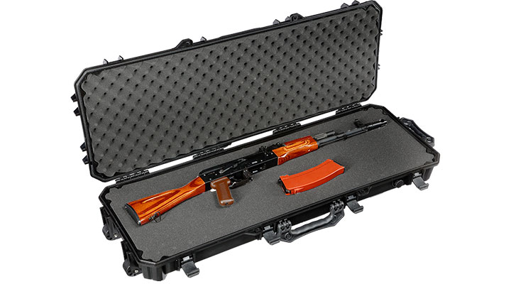 WoSport WST Tactical Rifle Case Waffenkoffer / Trolley 102 x 32,5 x 9 cm Cubed-Schaumstoff IPX7 schwarz Bild 4