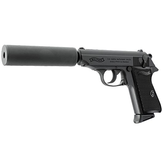 Walther PPK/S Kit mit Silencer Vollmetall GBB 6mm BB Airsoft schwarz